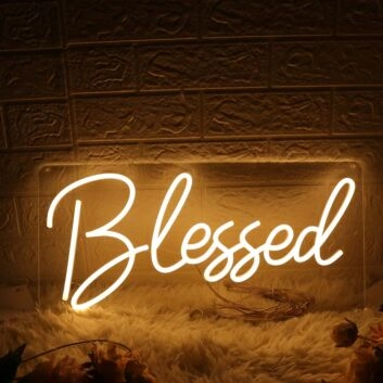 Blessed Yellow Neon Sign