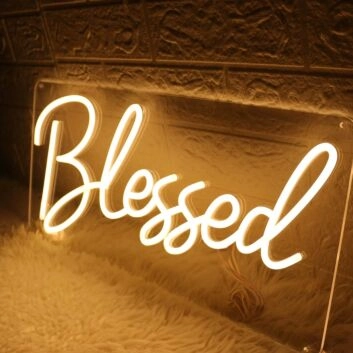Blessed Yellow Neon Sign