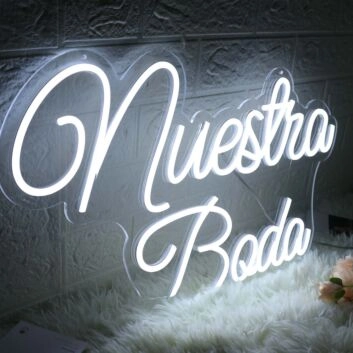 Nuestra Boda White Neon Sign