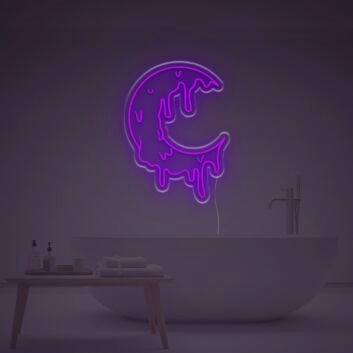 Melting Moon LED Neon Sign
