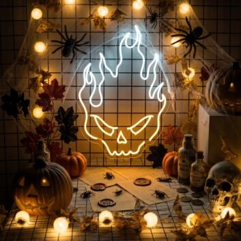 Fire Skull LED Neon Sign