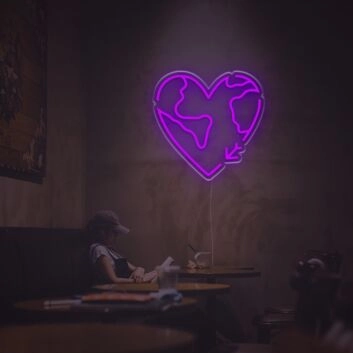 Travel Heart LED Neon Sign