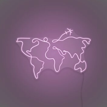 World map LED neon sign