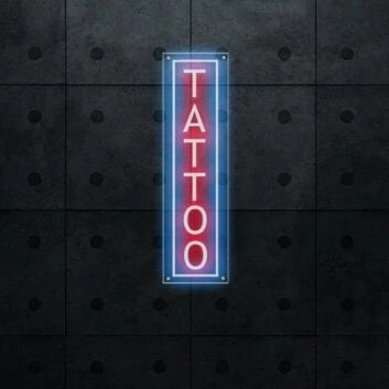 custom  red and deep blue 25" Vertical Tattoo LED Neon Sign