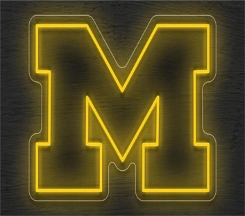 Brighten Up Game Days and Sports Bars with Michigan Block M Logo LED Neon Sign