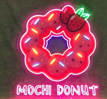 Custom UV LED Mochi Donut Neon 30inch wide