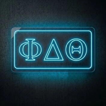 Phi Delta Theta ΦΔΘ LED Neon Sign Perfect for Greek Life Gatherings and Chapter Houses