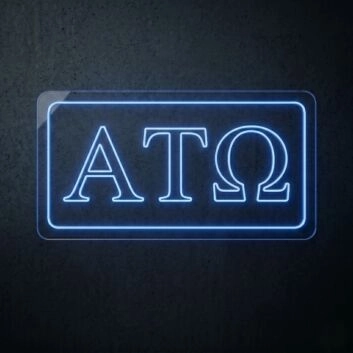 Alpha Tau Omega ΑΤΩ LED Neon Sign Showcasing Brotherhood and Fraternity Values
