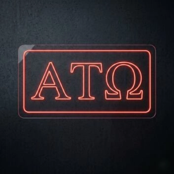 Alpha Tau Omega ΑΤΩ LED Neon Sign Showcasing Brotherhood and Fraternity Values