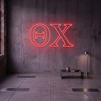 Theta Chi ΘΧ LED Neon Sign for Brotherhood Events and Fraternity Decor