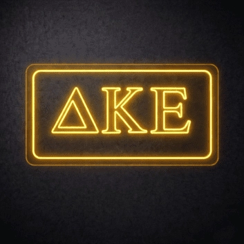 Delta Kappa Epsilon ΔΚΕ LED Neon Sign for Brotherhood Events and Fraternity Decor