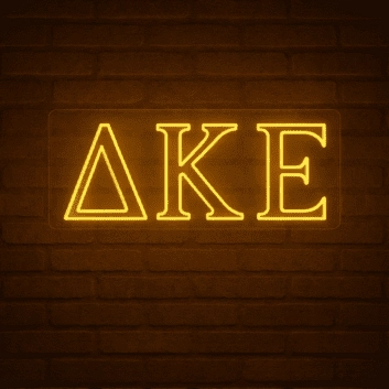 Delta Kappa Epsilon ΔΚΕ LED Neon Sign for Brotherhood Events and Fraternity Decor
