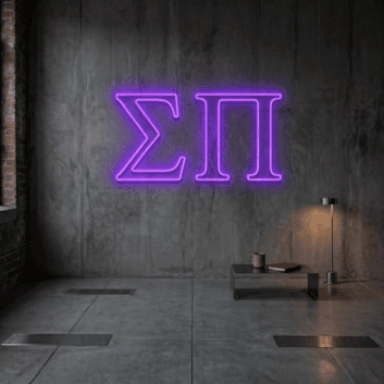 Sigma Pi ΣΠ LED Neon Sign for Brotherhood Events and Fraternity Decor