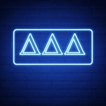 Delta Delta Delta ΔΔΔ LED Neon Sign for Sisterhood Events and Sorority Decor