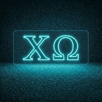 Chi Omega ΧΩ LED Neon Sign Celebrating Sisterhood and Service