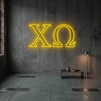 Chi Omega ΧΩ LED Neon Sign Celebrating Sisterhood and Service