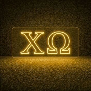 Chi Omega ΧΩ LED Neon Sign Celebrating Sisterhood and Service