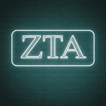 Zeta Tau Alpha ΖΤΑ LED Neon Sign for Sisterhood Events and Sorority Decor
