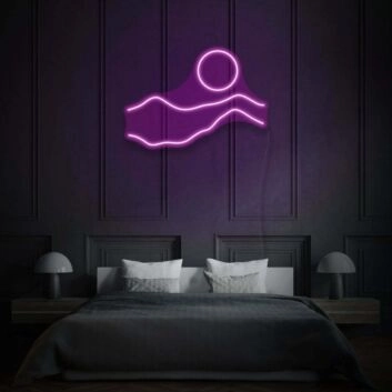 Minimalist Sun and Mountain LED Sign