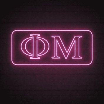 Phi Mu ΦΜ LED Neon Sign Perfect for Sorority Gatherings and Chapter Houses