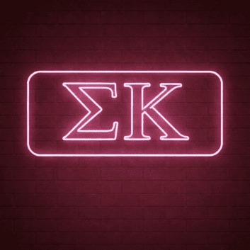 Sigma Kappa ΣΚ LED Neon Sign Perfect for Sorority Gatherings and Chapter Houses