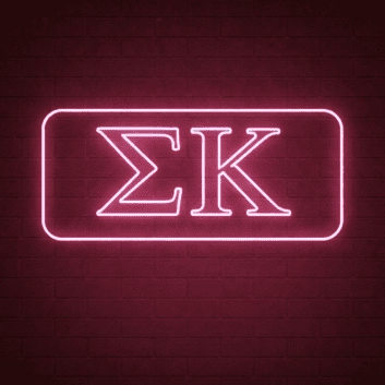 Sigma Kappa ΣΚ LED Neon Sign Perfect for Sorority Gatherings and Chapter Houses