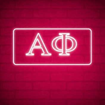 Alpha Phi ΑΦ LED Neon Sign Ideal for Campus Pride and Sorority Decor