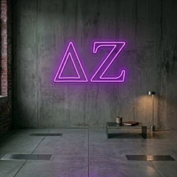 Delta Zeta ΔΖ LED Neon Sign for Sisterhood Events and Sorority Decor