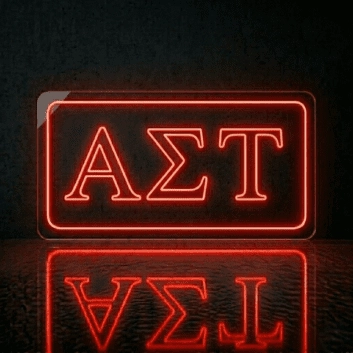 Alpha Sigma Tau ΑΣΤ LED Neon Sign for Sisterhood Events and Sorority Decor