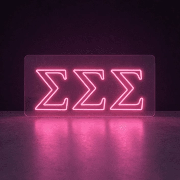 Sigma Sigma Sigma ΣΣΣ LED Neon Sign for Sisterhood Events and Sorority Decor