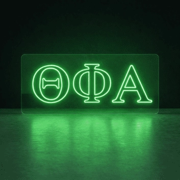 Theta Phi Alpha ΘΦΑ LED Neon Sign for Sisterhood Events and Sorority Decor