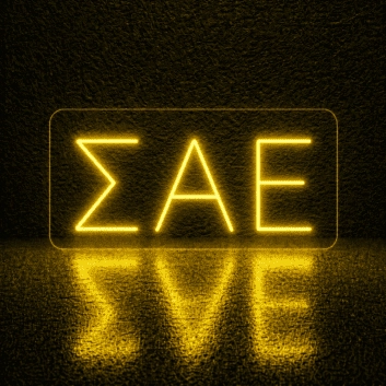 Sigma Alpha Epsilon ΣΑΕ LED Neon Sign for Brotherhood Events and Fraternity Decor