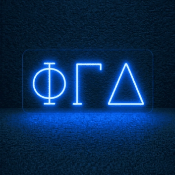 Phi Gamma Delta ΦΓΔ LED Neon Sign for Brotherhood Events and Fraternity Decor