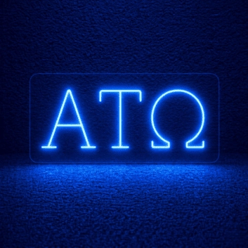 Alpha Tau Omega ΑΤΩ LED Neon Sign Showcasing Brotherhood and Fraternity Values