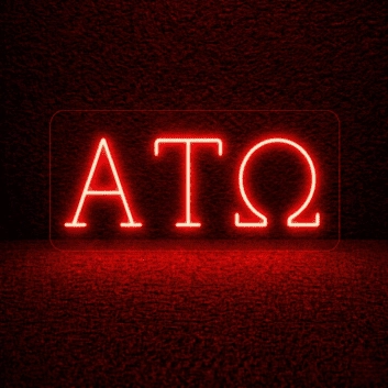 Alpha Tau Omega ΑΤΩ LED Neon Sign Showcasing Brotherhood and Fraternity Values