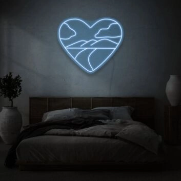 Heart With Landscape LED Sign