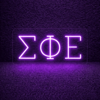 Sigma Phi Epsilon ΣΦΕ LED Neon Sign Celebrating Brotherhood and Wisdom