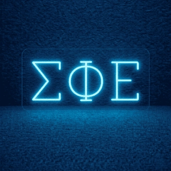 Sigma Phi Epsilon ΣΦΕ LED Neon Sign Celebrating Brotherhood and Wisdom