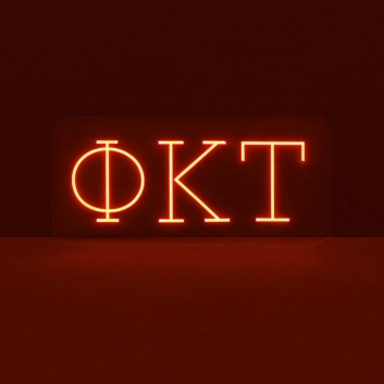Phi Kappa Tau ΦΚΤ LED Neon Sign Showcasing Brotherhood and Fraternity Values