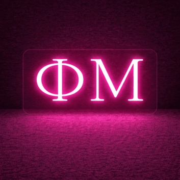 Phi Mu ΦΜ LED Neon Sign for Sisterhood Events and Sorority Decor