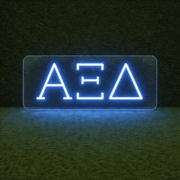 Alpha Xi Delta ΑΞΔ LED Neon Sign Ideal for Campus Pride and Sorority Decor