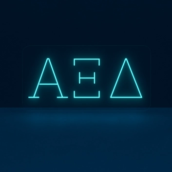 Alpha Xi Delta ΑΞΔ LED Neon Sign Ideal for Campus Pride and Sorority Decor