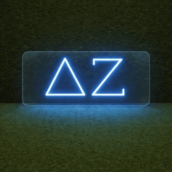 Delta Zeta ΔΖ LED Neon Sign Showcasing Sisterhood and Empowerment