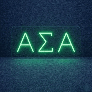 Alpha Sigma Alpha ΑΣΑ LED Neon Sign Celebrating Sisterhood and Excellence
