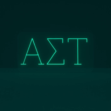 Alpha Sigma Tau ΑΣΤ LED Neon Sign Celebrating Sisterhood and Empowerment