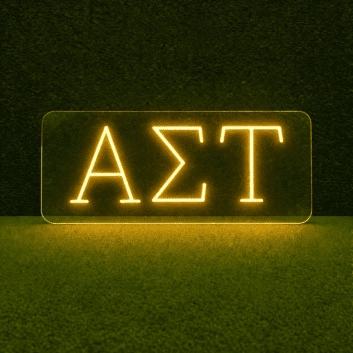 Alpha Sigma Tau ΑΣΤ LED Neon Sign Celebrating Sisterhood and Empowerment