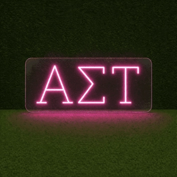 Alpha Sigma Tau ΑΣΤ LED Neon Sign Celebrating Sisterhood and Empowerment