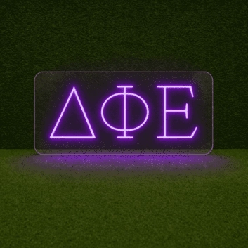 Delta Phi Epsilon ΔΦΕ LED Neon Sign Celebrating Sisterhood and Empowerment
