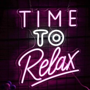 Time to Relax Bedroom Deco Neon Sign