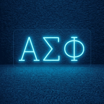 Alpha Sigma Phi ΑΣΦ LED Neon Sign Celebrating Brotherhood and Leadership